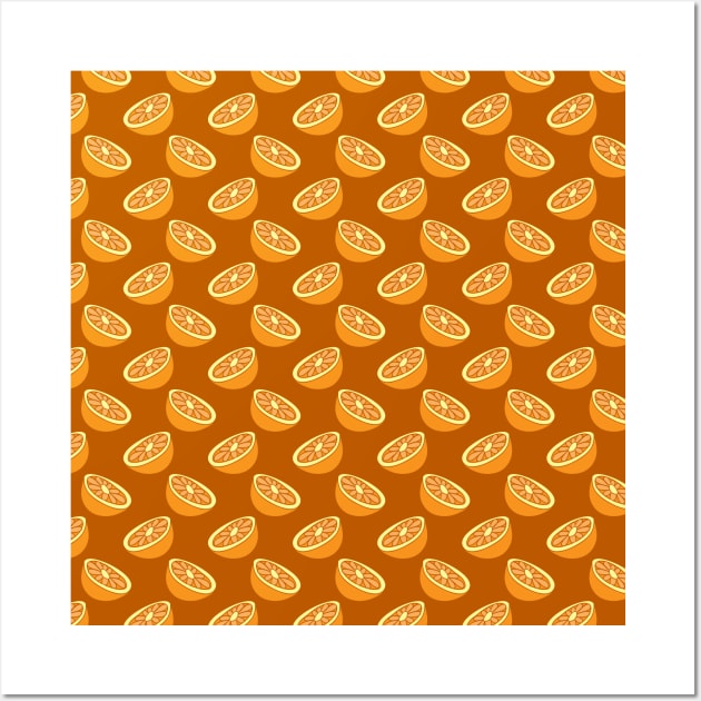 Orange Halves Pattern Wall Art by saradaboru